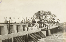 Ceremony to celebrate water flow at the lock gate, Ibseok-ri (village)