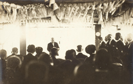 Governor-General Saito Makoto at the completion celebration of the dam