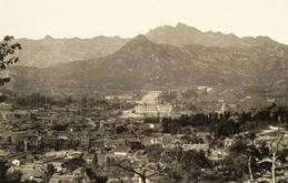 Distant view of Gyeongbokgung (palace) before the construction of the Government-General building