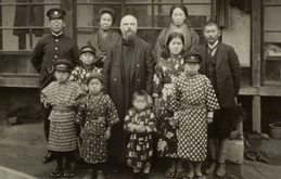 Priest Eckardt with Japanese people