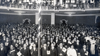 Audience at ceremony on the second anniversary of the March 1st Movement at the Olympic Theater on Jingansi-lu, Shanghai (March 1, 1921).