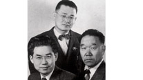 Leaders who founded the U.S. branch of the Korean National Revolutionary Party. From left: Bak Sang-yeop, Han Gilsu, and Choe Neung-ik (1943).